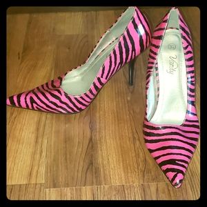 Hot Pink Zebra Heels